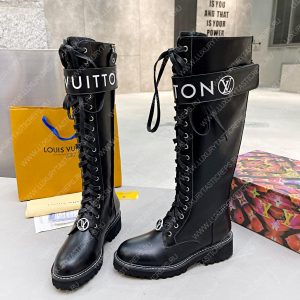 LOUIS VUITTON TERRITORY FLAT HIGH RANGER BOOTS BLACK 1A9H1M - Image 4