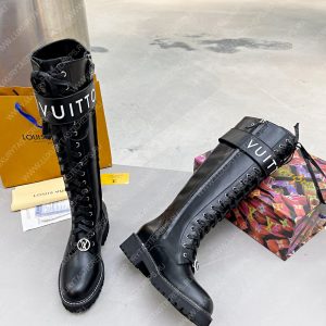 LOUIS VUITTON TERRITORY FLAT HIGH RANGER BOOTS BLACK 1A9H1M - Image 7