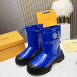 LOUIS VUITTON RUBY FLAT HALLF BOOTS BLUE 1AALZO