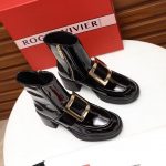 ROGER VIVIER VIV' RANGERS METAL BUCKLE ANKLE BOOTS BLACK RVW59829350D1PB999