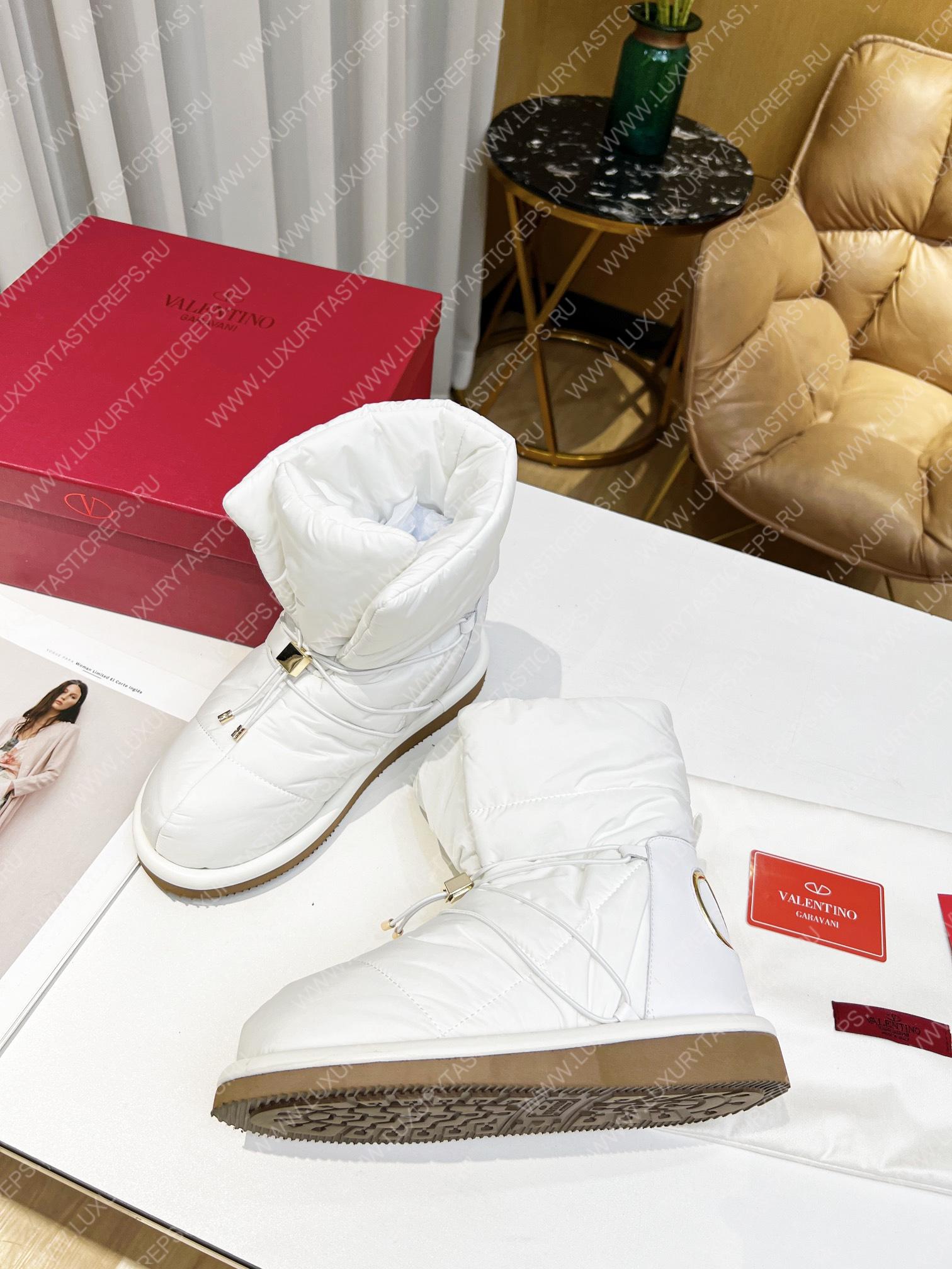 VALENTINO V-LOGO SNOW BOOTIES WHITE XW2S0DY3KCF