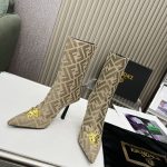 VERSACE FENDACE FF JACQUARD BOOTS DESERT BEIGE 1004496