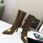 VERSACE FENDACE FF JACQUARD BOOTS BROWN 1004496