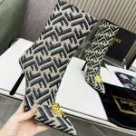 VERSACE FENDACE FF JACQUARD ANKLE BOOTS GREY 1004496