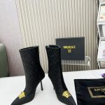 VERSACE FENDACE FF JACQUARD ANKLE BOOTS BLACK 1004496