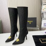 VERSACE FENDACE FF JACQUARD BOOTS BLACK 1004496