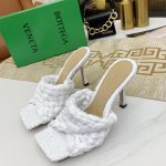 BOTTEGA VENETA DOT WAVE MULES WHITE 708882V