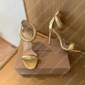 GIANVITO ROSSI BIJOUX NAPPA SANDAL GOLD G61635 - Image 7