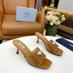 PRADA PLEXIGLAS AND PATENT LEATHER SANDALS BROWN 1XX644