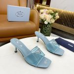 PRADA PLEXIGLAS AND PATENT LEATHER SANDALS LIGHT BLUE 1XX644