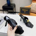 VERSACE FENDACE FF JACQUARD MULES BLACK 1005157