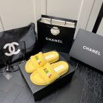 CHANEL WOOL SLIPPERS YELLOW G39059