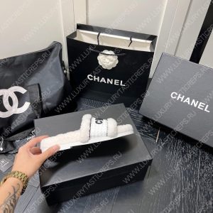 CHANEL WOOL SLIPPERS WHITE/BLACK G39059 - Image 3