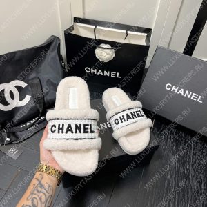 CHANEL WOOL SLIPPERS WHITE/BLACK G39059 - Image 4