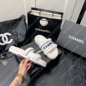 CHANEL WOOL SLIPPERS WHITE/BLACK G39059 - Image 5