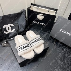 CHANEL WOOL SLIPPERS WHITE/BLACK G39059 - Image 8