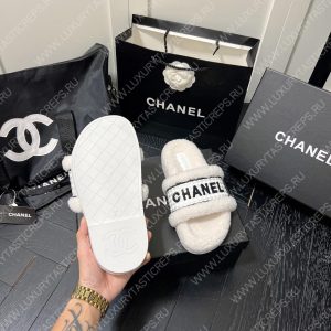 CHANEL WOOL SLIPPERS WHITE/BLACK G39059 - Image 9
