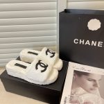 CHANEL CC FLAT MULES TERRYCLOTH BABY PINK/BLACK 1027287