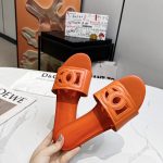 DOLCE & GABBANA CALFSKIN SLIDERS WITH DG LOGO ORANGE CQ0436AY