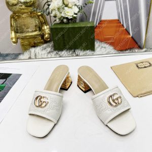 GUCCI JOLIE GG SUPREME CANVAS AND RUBBER SLIDES WHITE 1473721 - Image 4