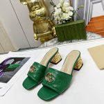 GUCCI JOLIE GG SUPREME CANVAS AND RUBBER SLIDES GREEN 1473721