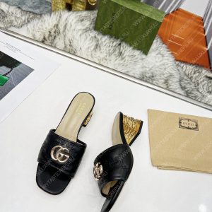 GUCCI JOLIE GG SUPREME CANVAS AND RUBBER SLIDES BLACK 1473721 - Image 7