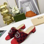 GUCCI CANVAS AND RUBBER SLIDES RED 1473721