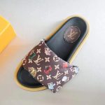 LOUIS VUITTON POOL PILLOW FLAT COMFORT MULE BROWN/MULTICOLOR 1AABKL
