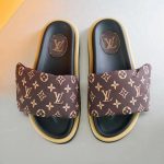 LOUIS VUITTON POOL PILLOW FLAT COMFORT MULES COCOA BROWN 261374