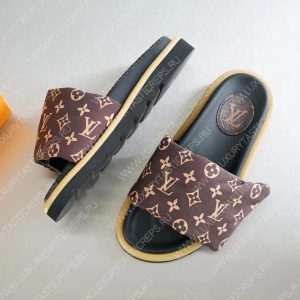 LOUIS VUITTON POOL PILLOW FLAT COMFORT MULES COCOA BROWN 261374 - Image 3