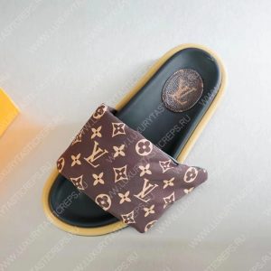 LOUIS VUITTON POOL PILLOW FLAT COMFORT MULES COCOA BROWN 261374 - Image 4