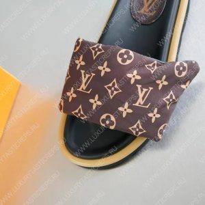 LOUIS VUITTON POOL PILLOW FLAT COMFORT MULES COCOA BROWN 261374 - Image 5