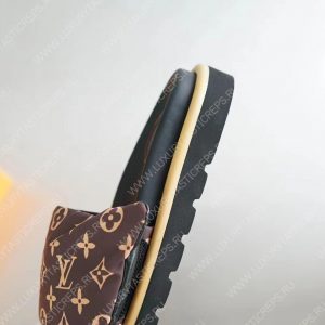 LOUIS VUITTON POOL PILLOW FLAT COMFORT MULES COCOA BROWN 261374 - Image 6