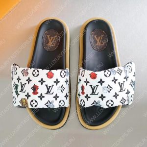 LOUIS VUITTON POOL PILLOW FLAT COMFORT MULES BLACK AND WHITE 261374 - Image 7