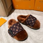 LOUIS VUITTON SLIPPER PILLOW FLAT COMFORT MULE BROWN 1AAM3K