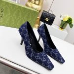 GUCCI WOMEN HIGH HEEL PUMP DARK BLUE 723430