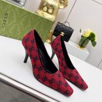 GUCCI WOMEN HIGH HEEL PUMP RED/DARK BLUE 723430