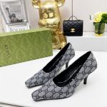 GUCCI WOMEN HIGH HEEL PUMP GREY/BLACK 723430