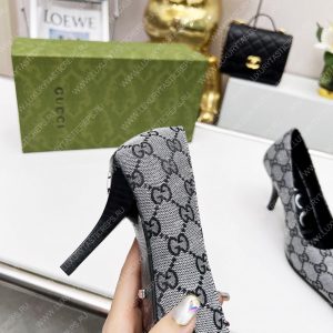 GUCCI WOMEN HIGH HEEL PUMP GREY/BLACK 723430 - Image 3