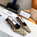 GUCCI GG SLINGBACK PUMP BEIGE/BROWN 693210