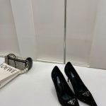 PRADA SLINGBACK PUMP WITH CRYSTALS BLACK CRYSTAL 1I001N