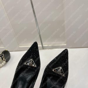 PRADA SLINGBACK PUMP WITH CRYSTALS BLACK CRYSTAL 1I001N - Image 4