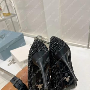 PRADA SLINGBACK PUMP WITH CRYSTALS BLACK CRYSTAL 1I001N - Image 5