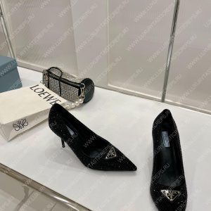 PRADA SLINGBACK PUMP WITH CRYSTALS BLACK CRYSTAL 1I001N - Image 6