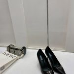 PRADA BRUSHED LEATHER PUMPS BLACK 1I001N