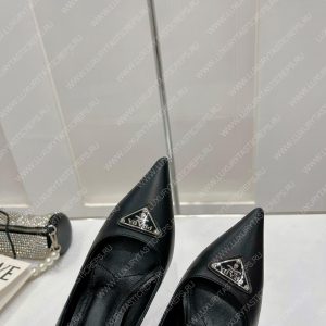 PRADA BRUSHED LEATHER PUMPS BLACK 1I001N - Image 3