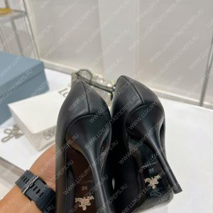 PRADA BRUSHED LEATHER PUMPS BLACK 1I001N - Image 4