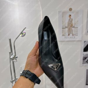 PRADA BRUSHED LEATHER PUMPS BLACK 1I001N - Image 6