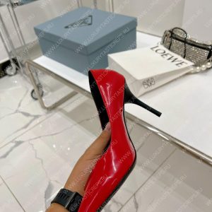 PRADA PATENT LEATHER PUMPS RED 1I001N - Image 3