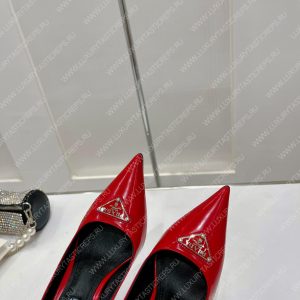 PRADA PATENT LEATHER PUMPS RED 1I001N - Image 4